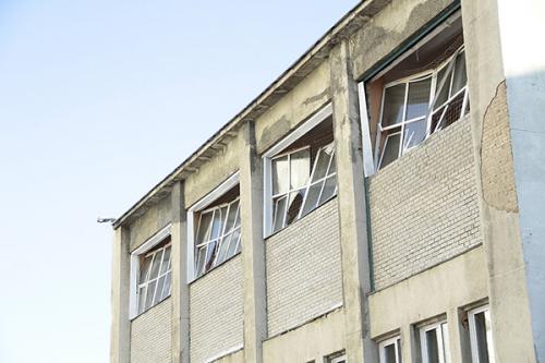 Broken windows caused by meteor