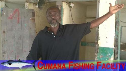 A fisher shows the facility in Cumana